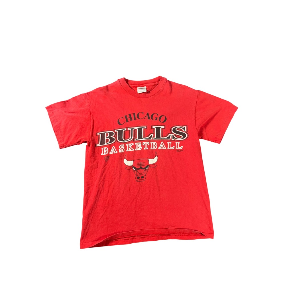 90s Vintage Chicago Bulls Basketball T-Shirt Hanes Heavyweight Red Mens Medium